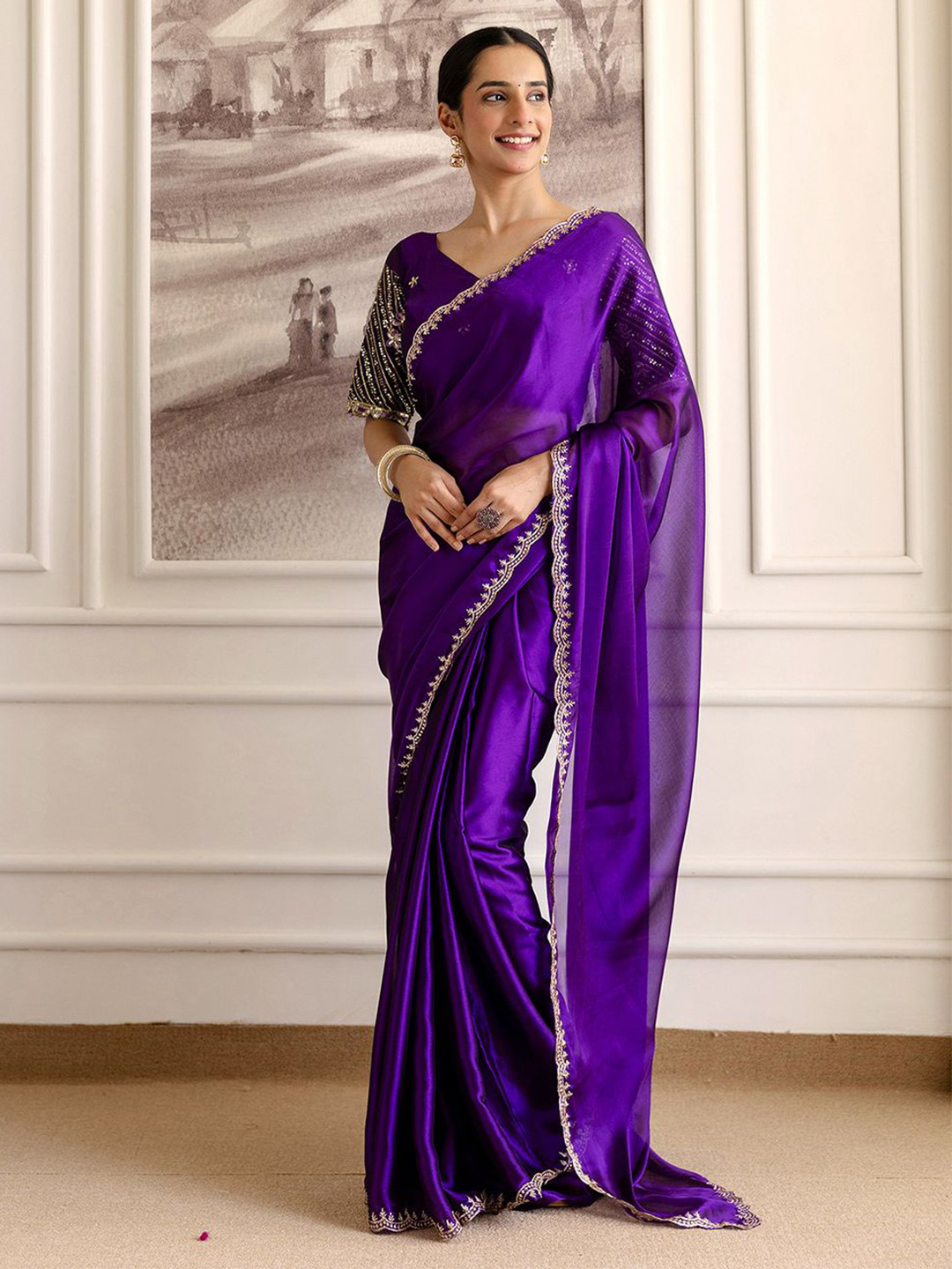 all about you Saree With Unstiched Blouse