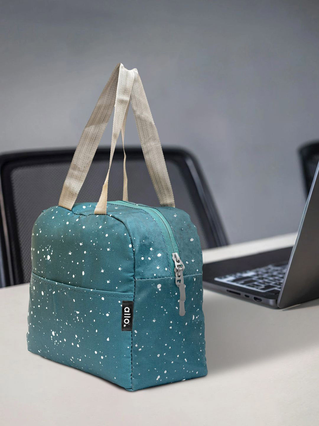 Allo Teal Splash Lightweight Leakproof Washable Lunch Bag- 5L