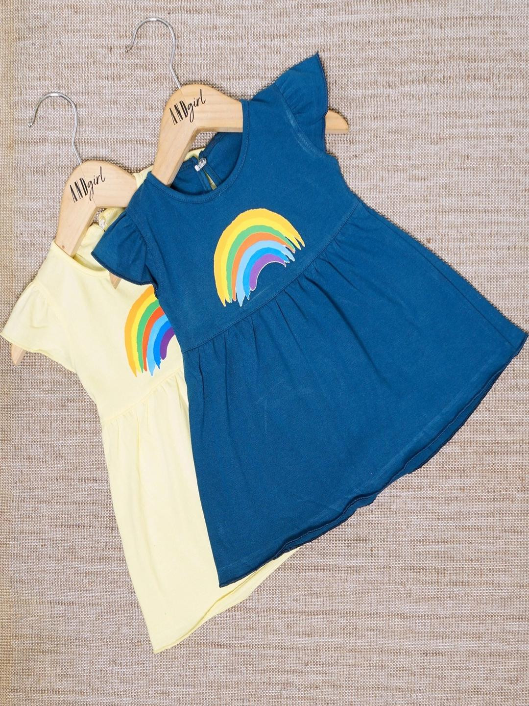 CRAZE N STITCH Girls Yellow Dresses