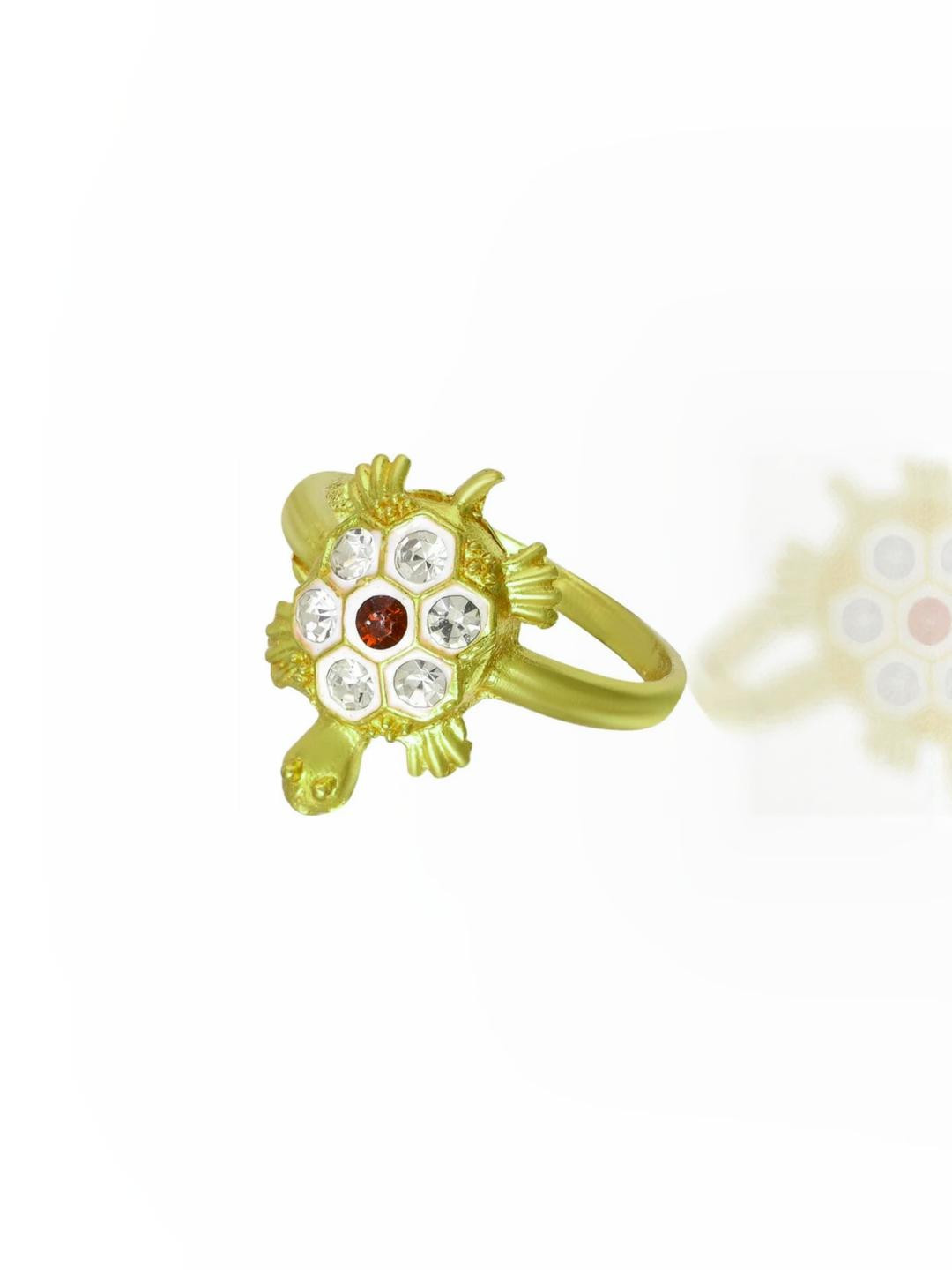 Dynamic Retail Global Tortoise Turtle Kachua Meru Ring for Men Women Boys Girl Vastu Fengshui Q-338T Brass Gold Plated Ring ()