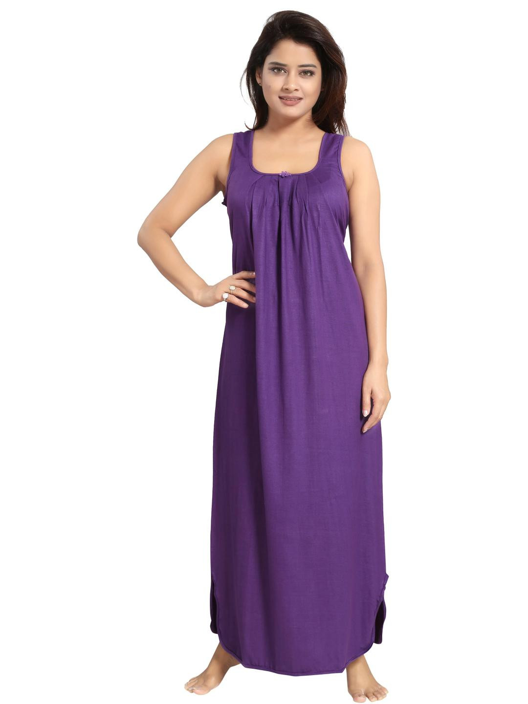 Inner Beats Women Purple Nightdress