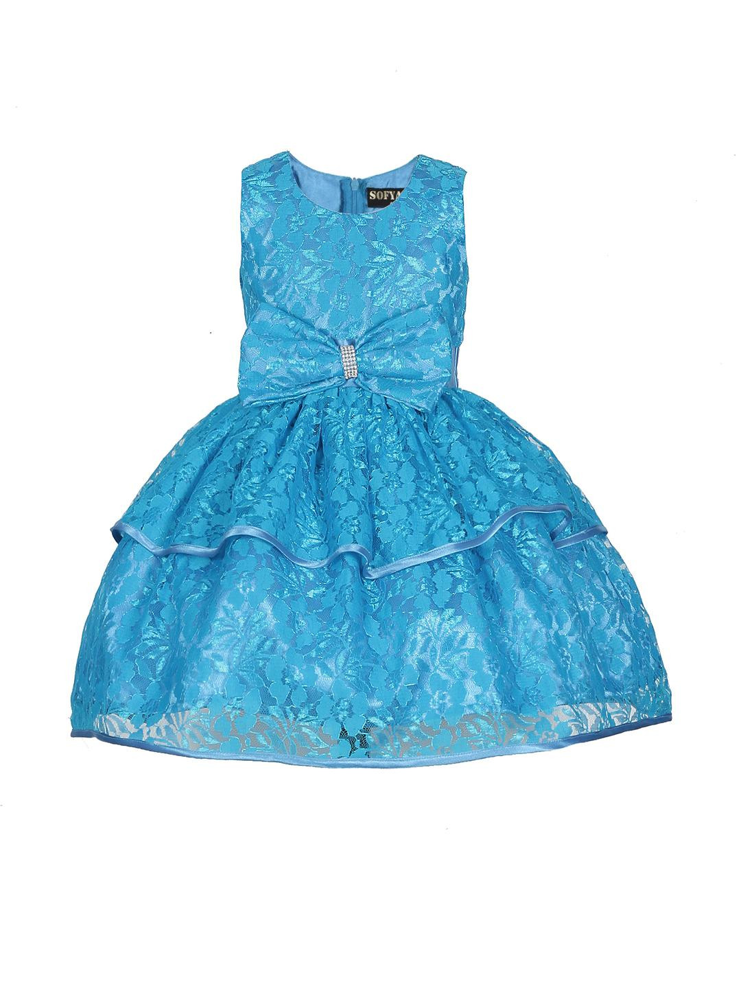Shahina Fashion Girls Satin Knee Length Short Dress