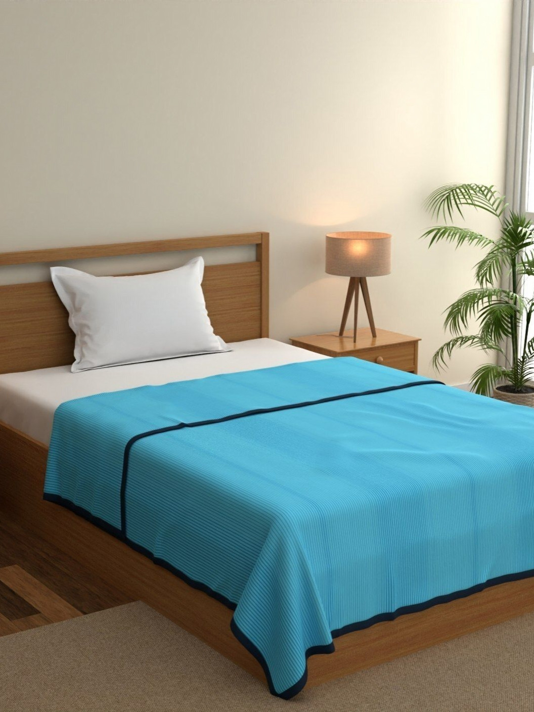 home expressions Blue Meadow Striped Lightweight Cotton AC Room 150GSM Single Bed Dohar