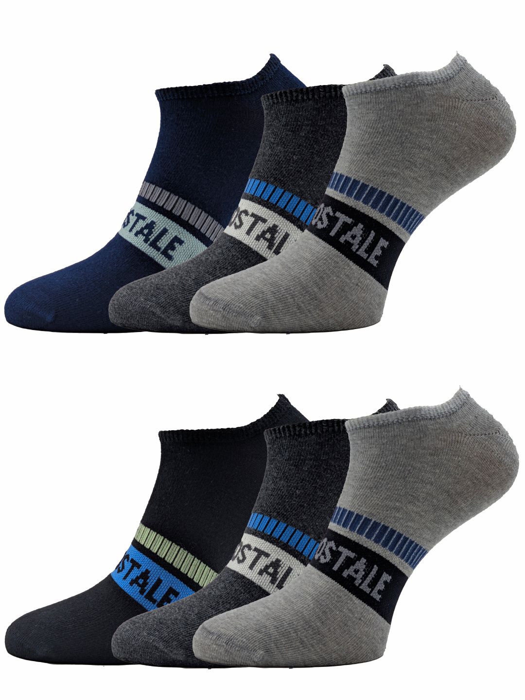 Aeropostale Men Pack of 6 Anti-Microbial NoShow Ankle Length Socks