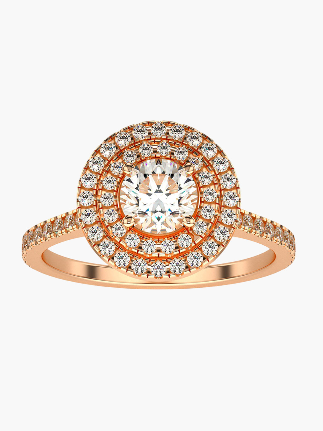 VALANOVA Women Silver Plated with 18 Kt Rose Gold & Certified Lab Grown Diamond 0.90cts