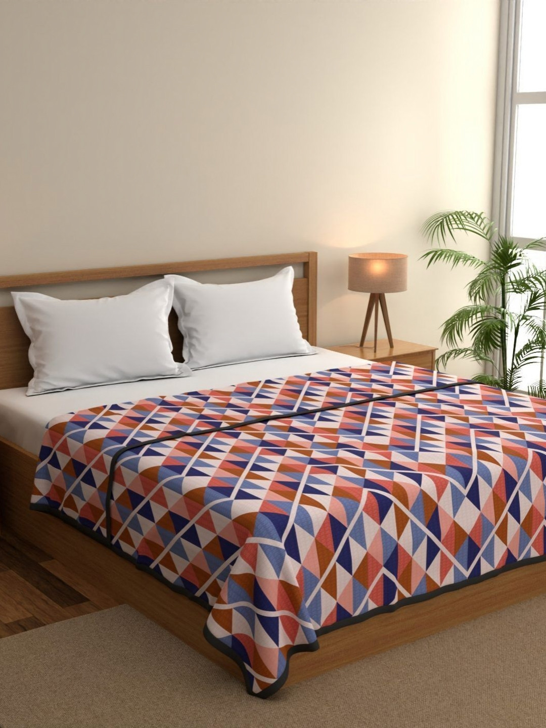 home expressions Peach Meadow Printed Lightweight Cotton AC Room 150 GSM Double Bed Dohar