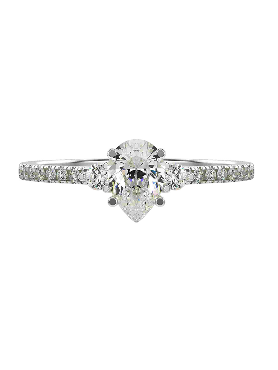 VALANOVA Women Sterling Silver Plated with Gold & Certified Lab Grown Diamond Ring 0.56cts