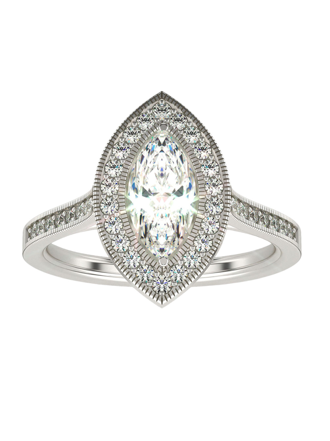 VALANOVA Women Silver Plated with Gold & Certified Lab Grown Diamond 0.99cts Diamond Ring