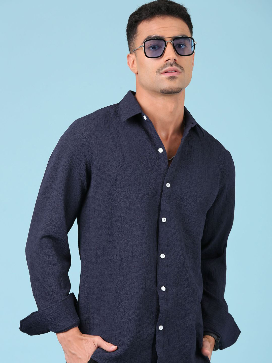 THE BEETEL HOUSE Men Self Design Standard Regular Fit Casual Shirt