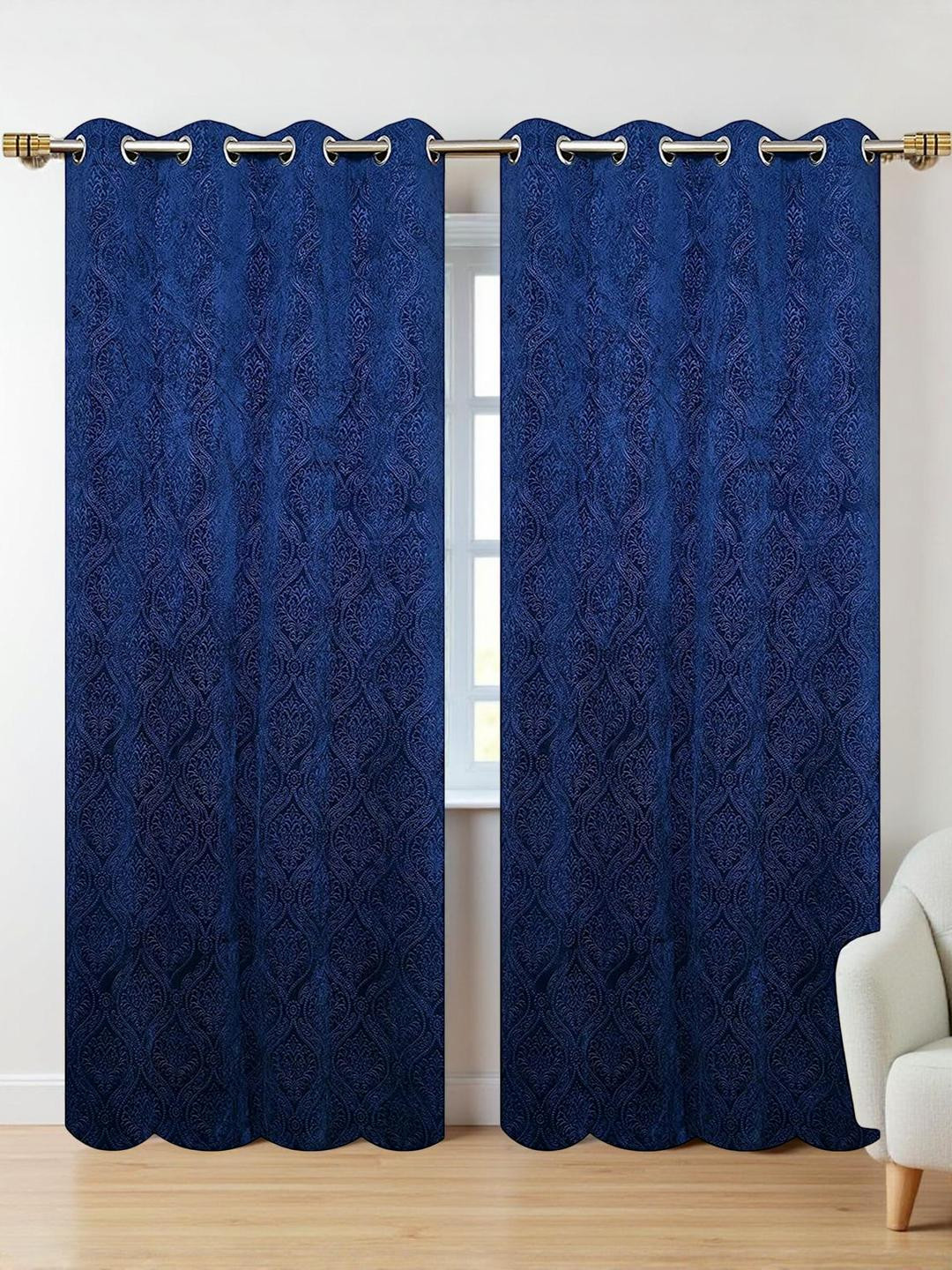IVAZA Blue Velvet Door Curtains