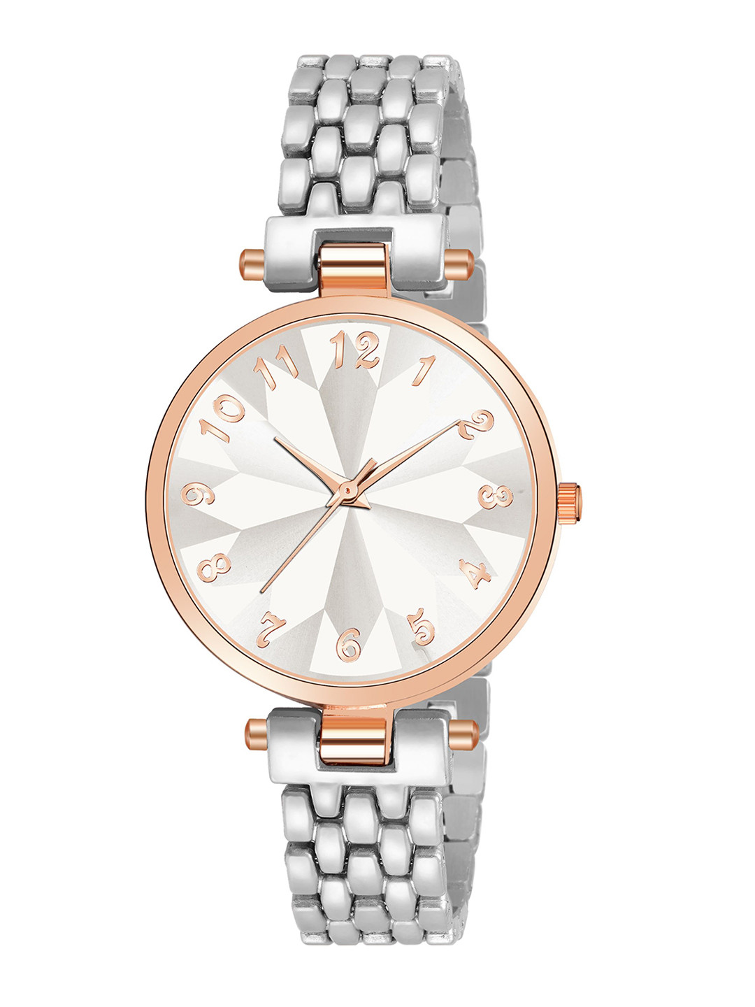 LORENZ Women Patterned Dial & Stainless Steel Bracelet Style Straps Analogue Watch AS-128A