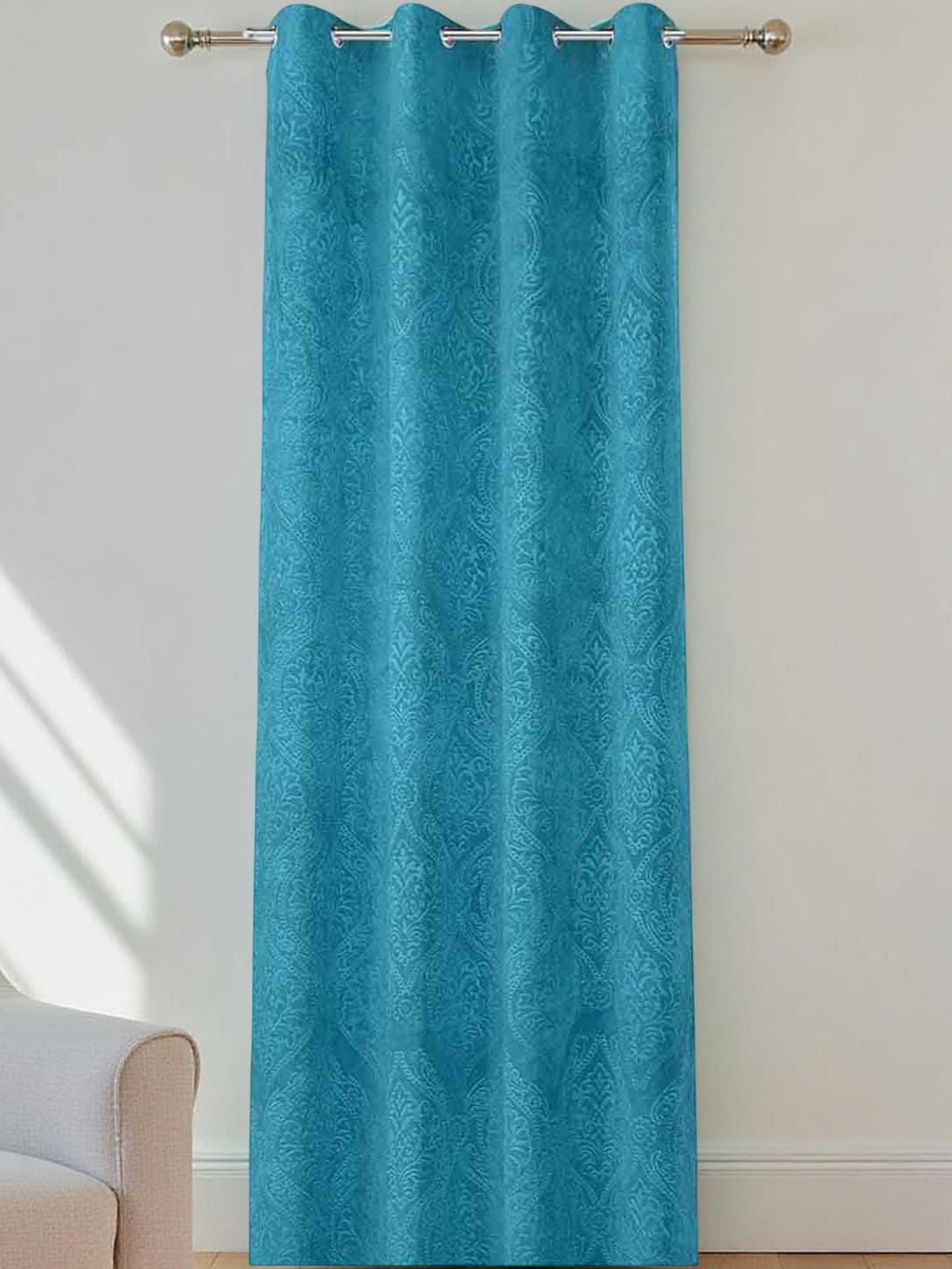 IVAZA Turquoise Blue Velvet Door Curtains
