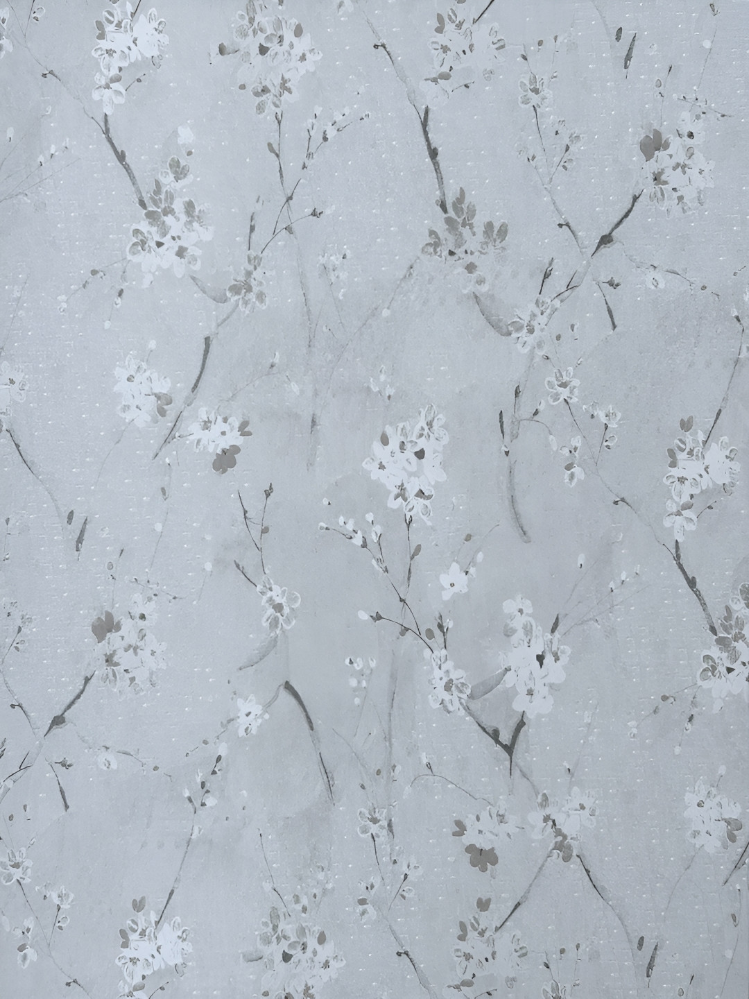 HOMEMATES Grey & White Floral Printed Waterproof Peel Stick Self Adhesive Wallpaper