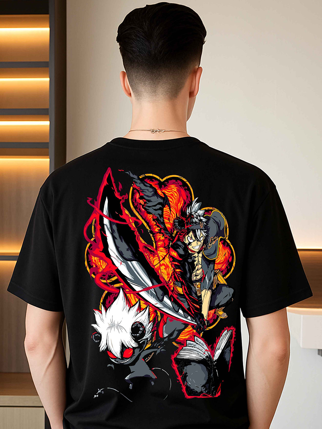 zentik Men Graphic Printed Round Neck Anime T-shirt