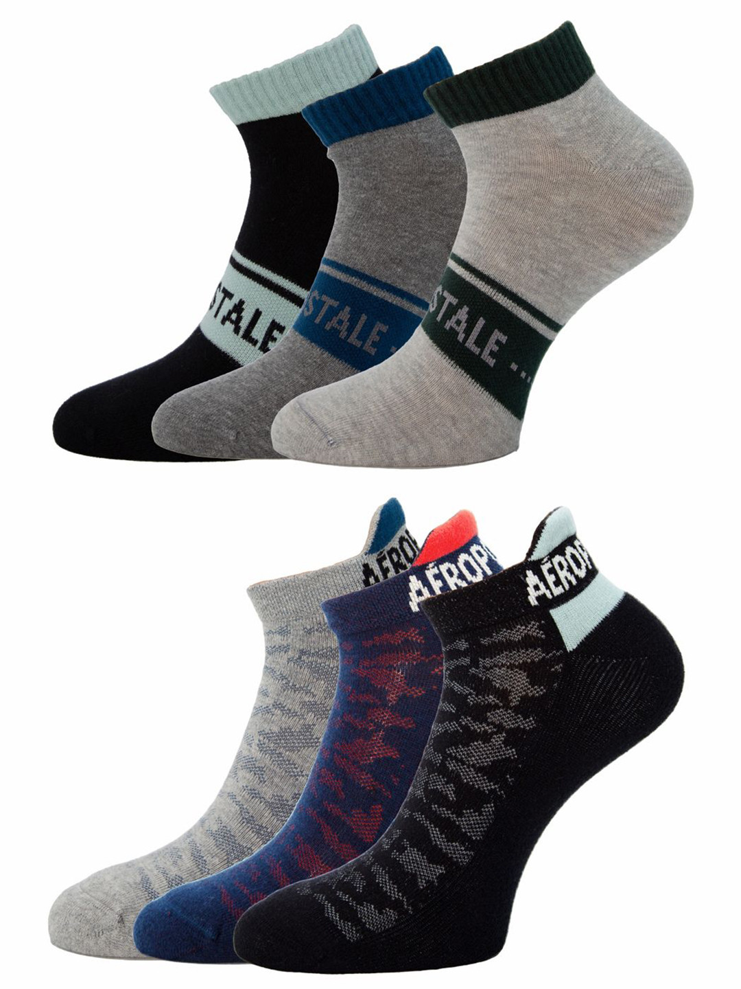 Aeropostale Men Pack of 6 Lowcut Ankle Length  Socks