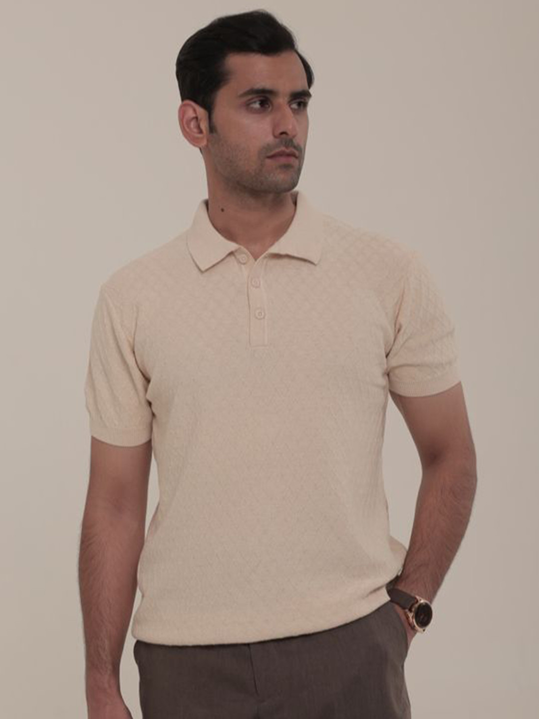 Blosky Men Polo Collar Slim Fit T-shirt