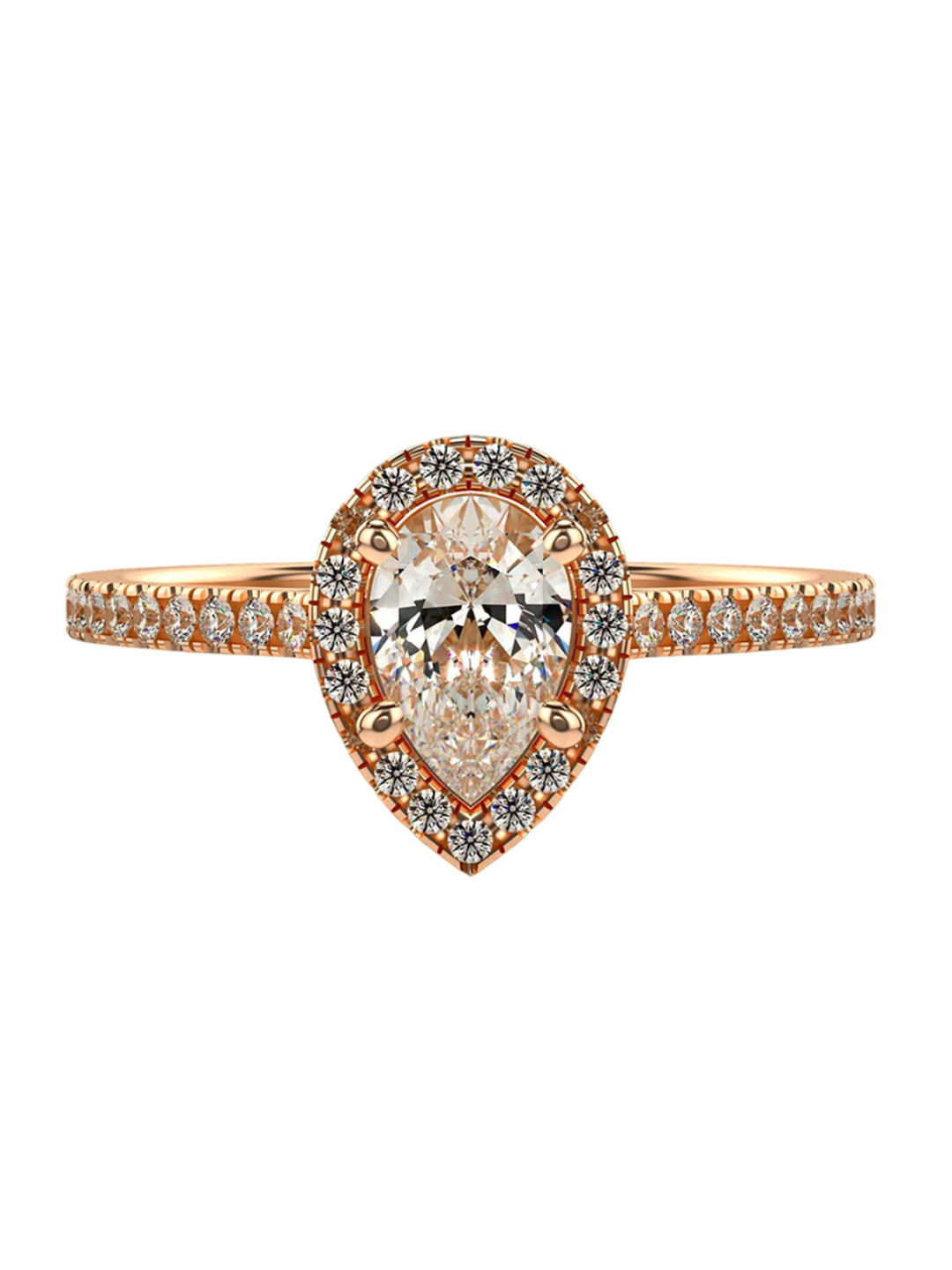 VALANOVA Women 18 Kt Sterling Silver Plated with Rose Gold Lab Grown Diamond 0.60cts
