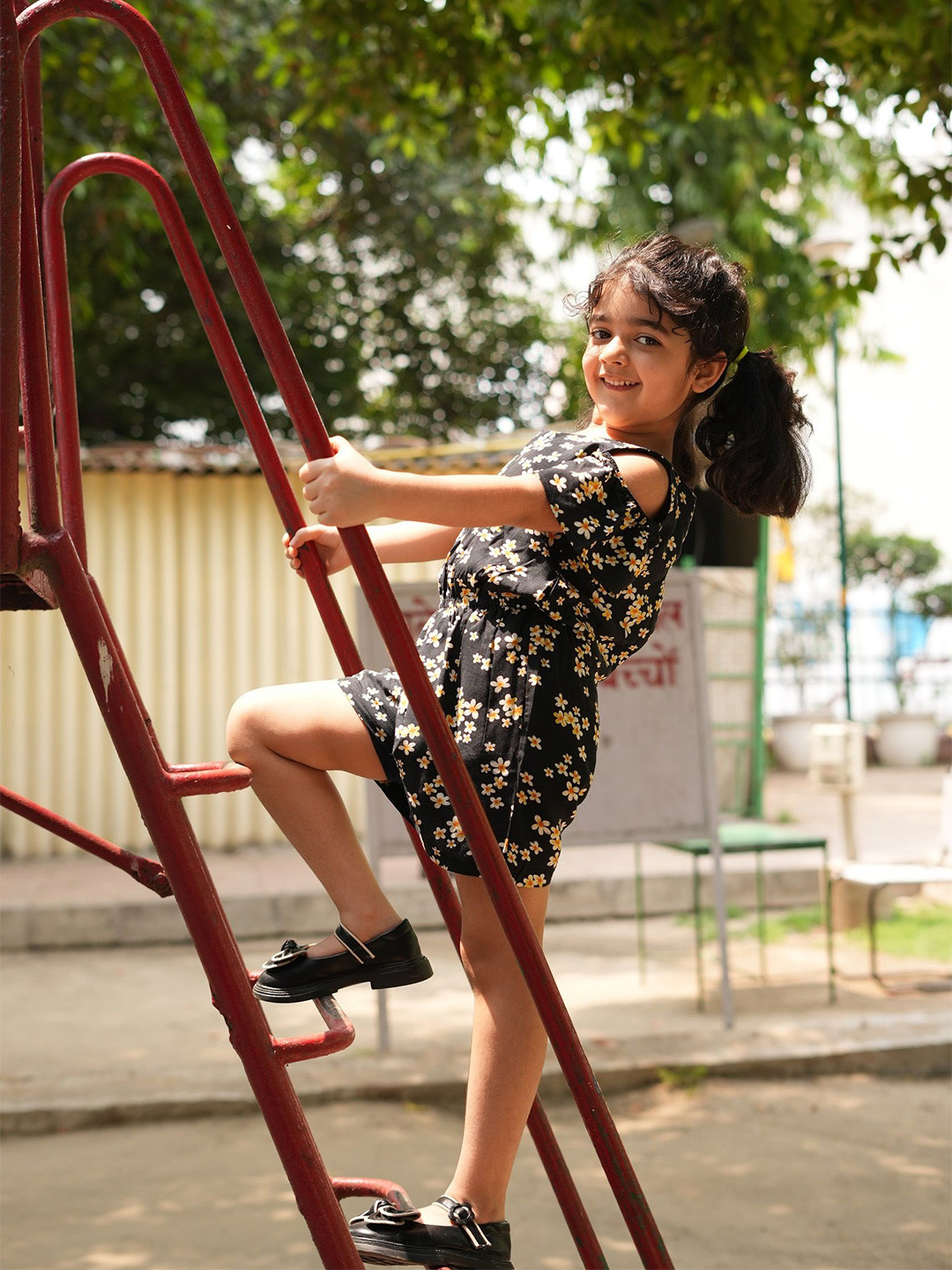 White Dahlia Daisy Days Girls Floral Printed Playsuit