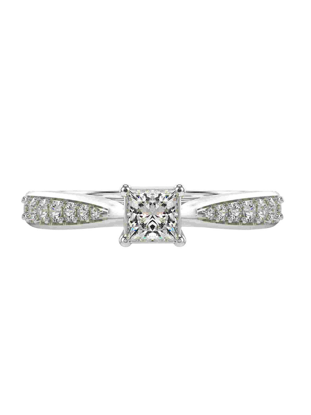 VALANOVA Women 18 Kt White Gold & Certified Lab Grown Diamond Ring 2.24gm 0.48 carat