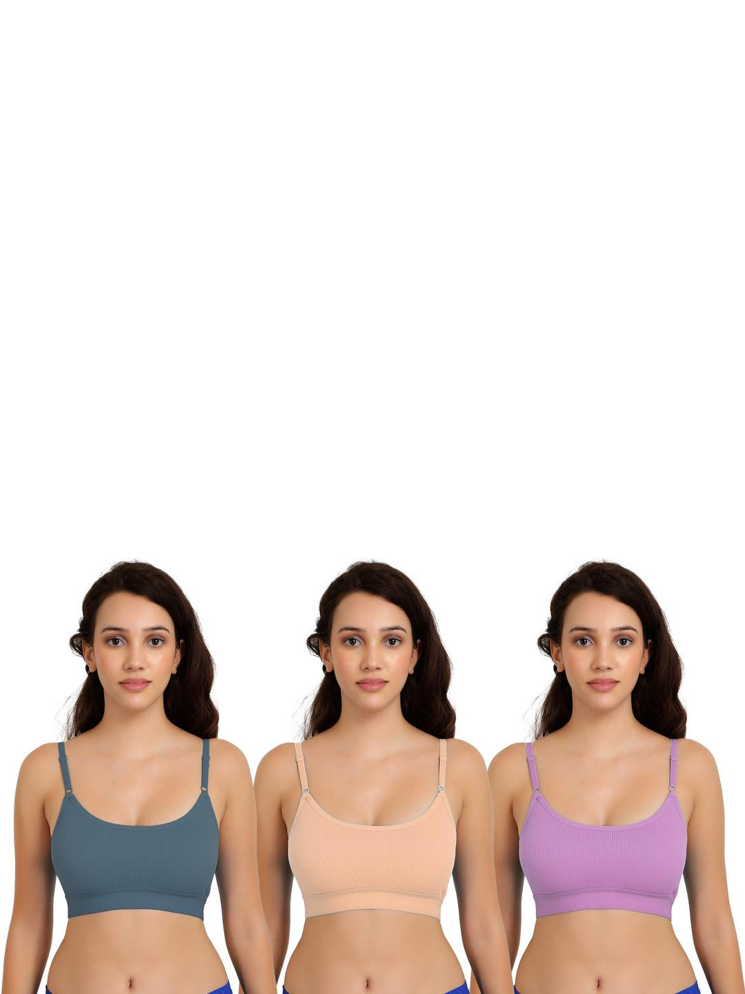 Women Cotton Dark Green,Brown,Purple Non Padded Non-Wired Lingerie Bra Sport wear Gym Crop Tank Top