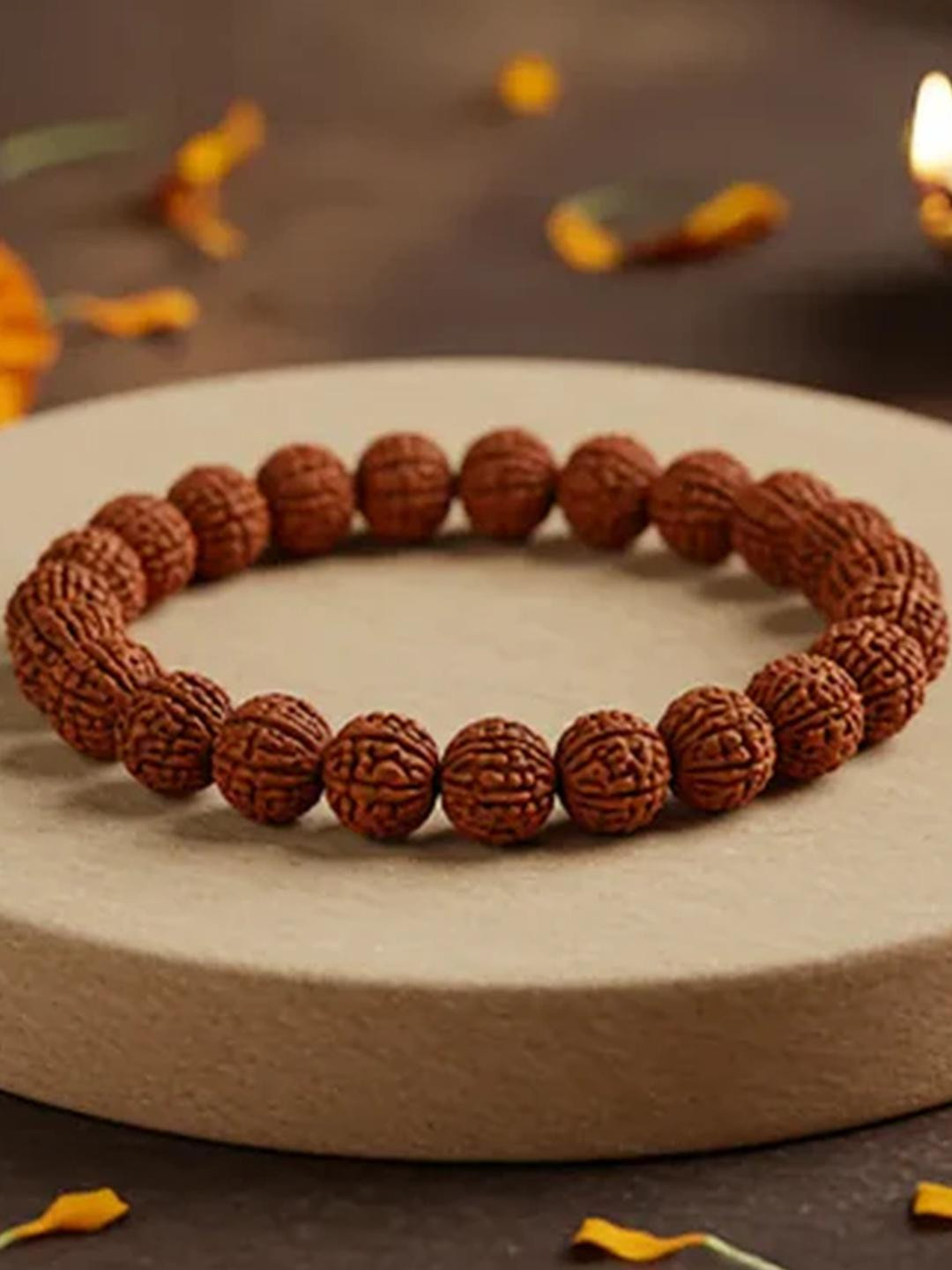 craftNyou Unisex 5 Mukhi Rudraksha Bracelet