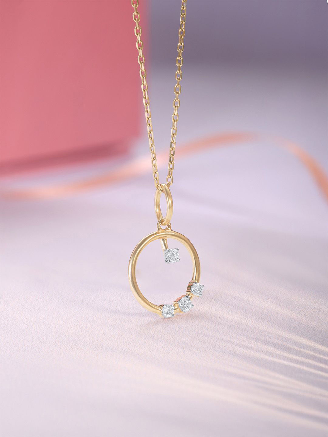 Mia by Tanishq 14KT Gold Twinkling Loop Diamond Pendant