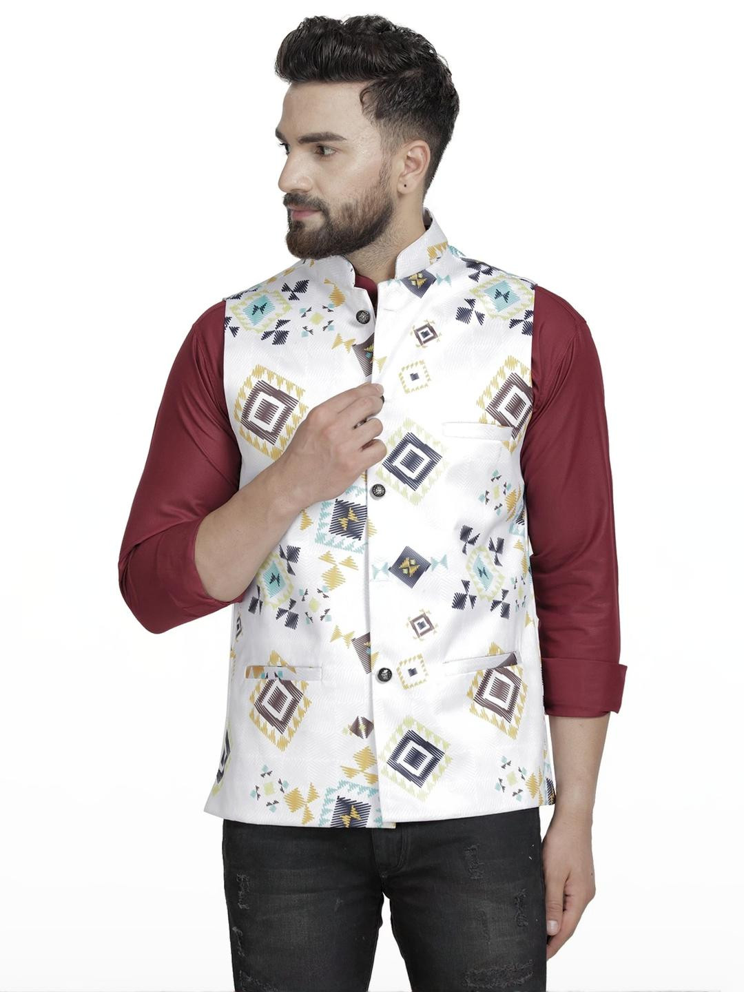 B BEN Sleeveless Printed Men Jacket ()