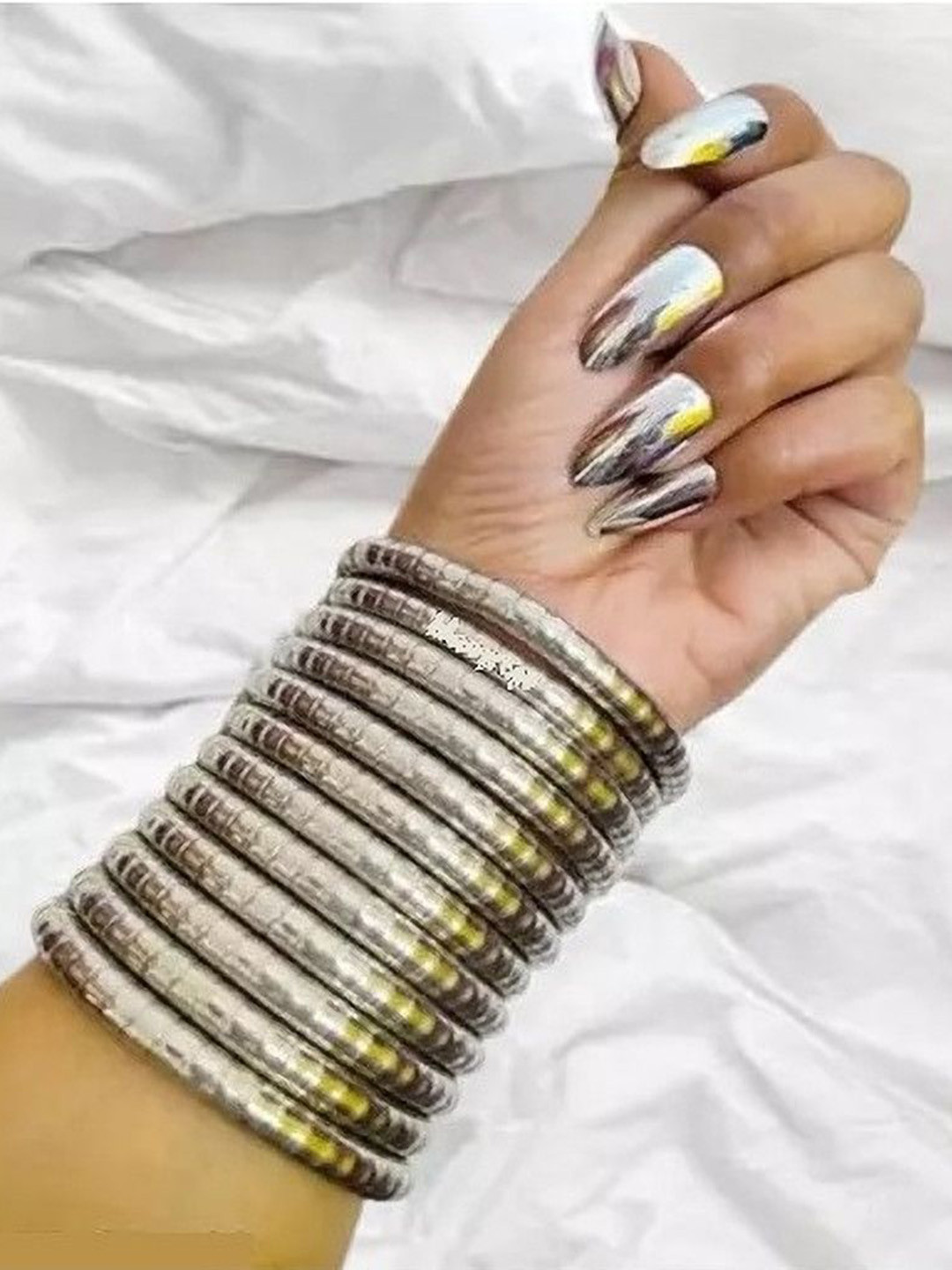 Samridhi DC Silver-Toned Spiral Bracelet