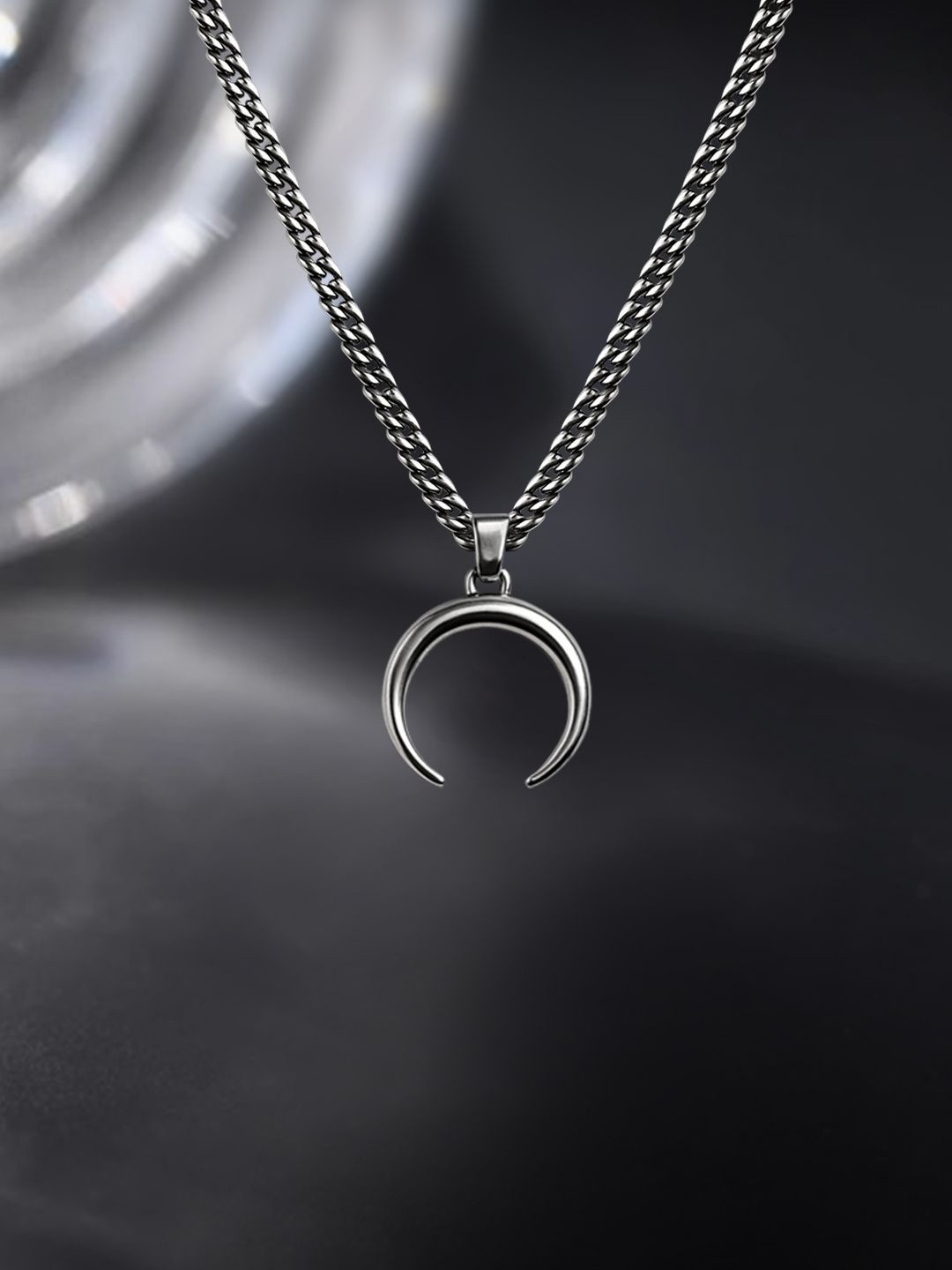 Carlton London Men Stainless Steel Pendant With Chain