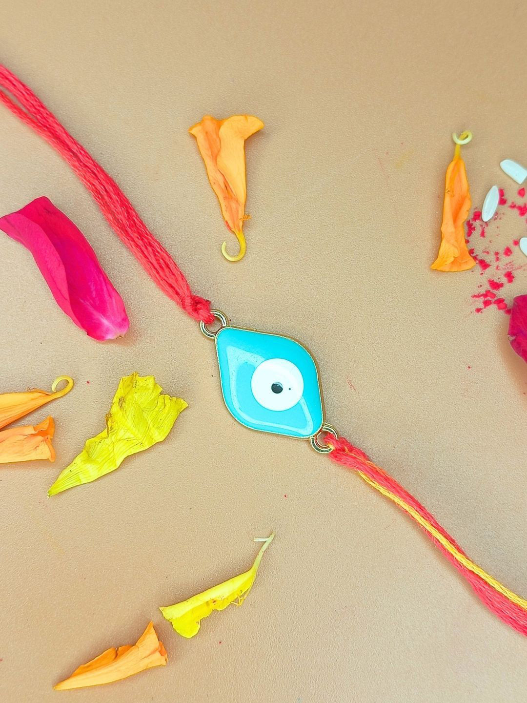 Anouk Evil Eye Rakhi Greeting Card & Roli Chawal