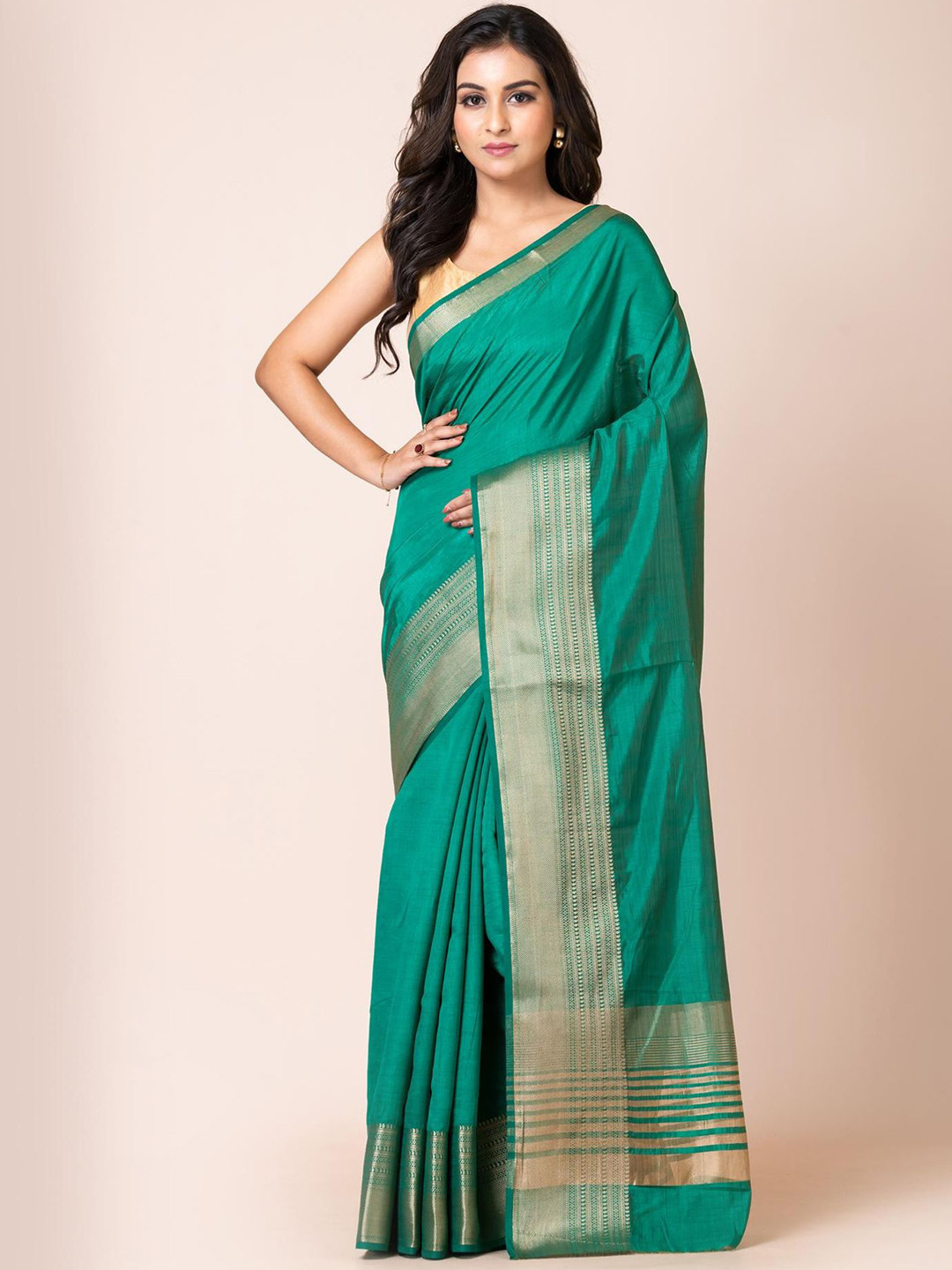 HERE&NOW X Kavvya Zari Silk Blend Banarasi Saree