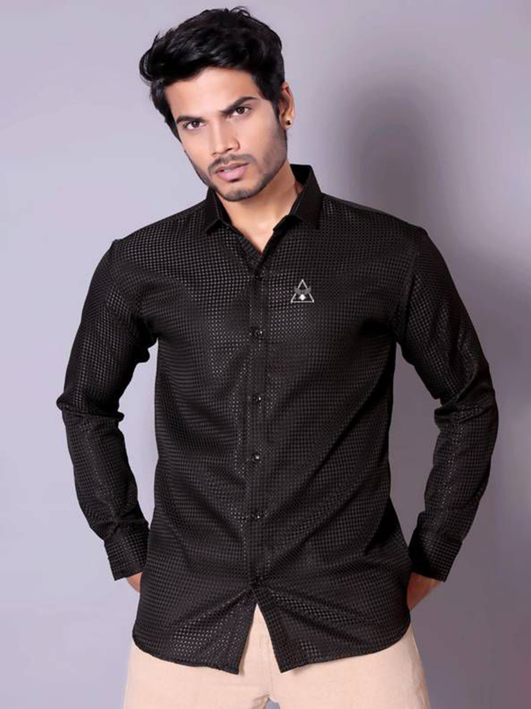 MARMIC FAB Men Textured Classic Casual Shirt