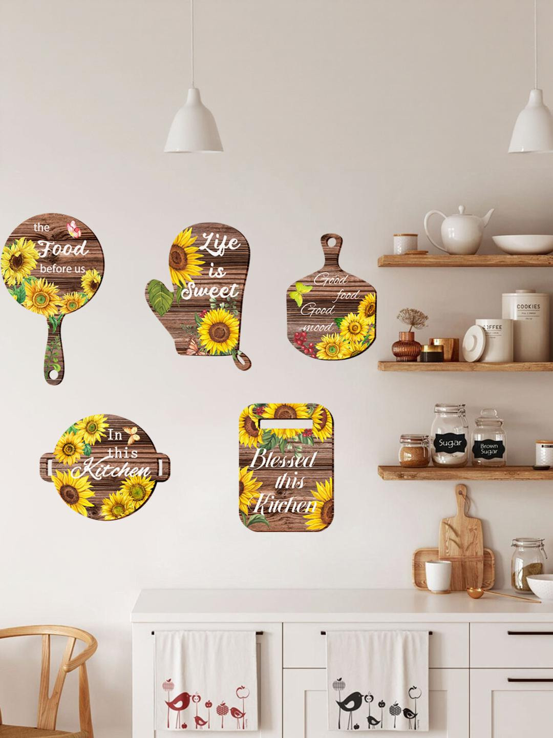 INDIAN ROYALS Sunflower With Quotes Kitchen Wall Sticker