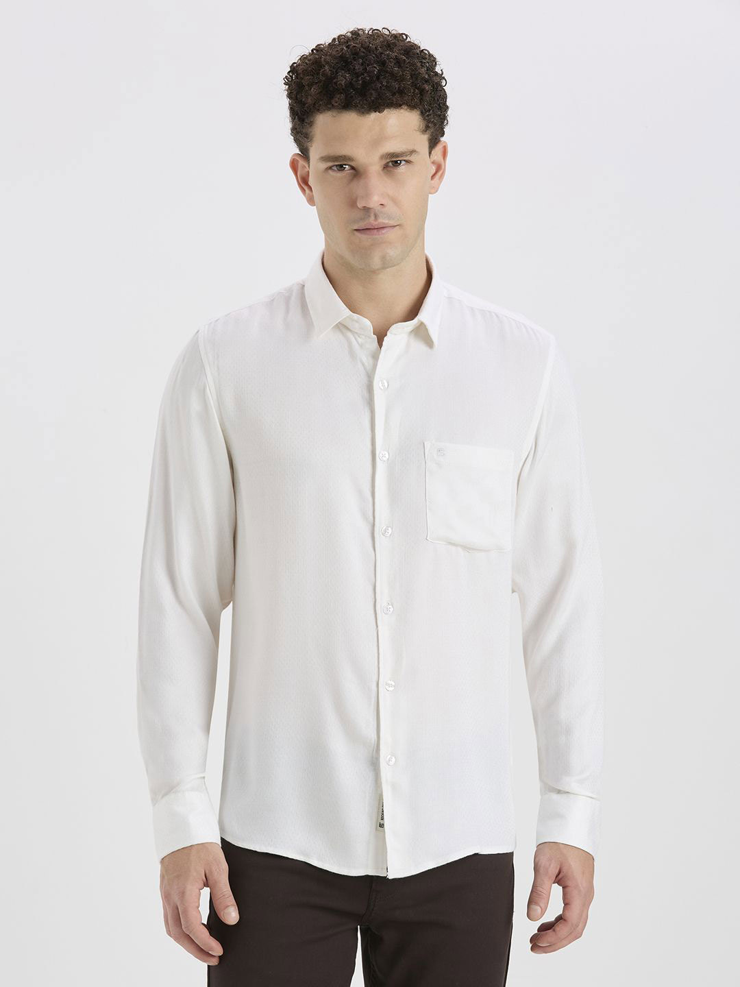ROCKING SWAMY Men Textured Cotton Casual Shirt