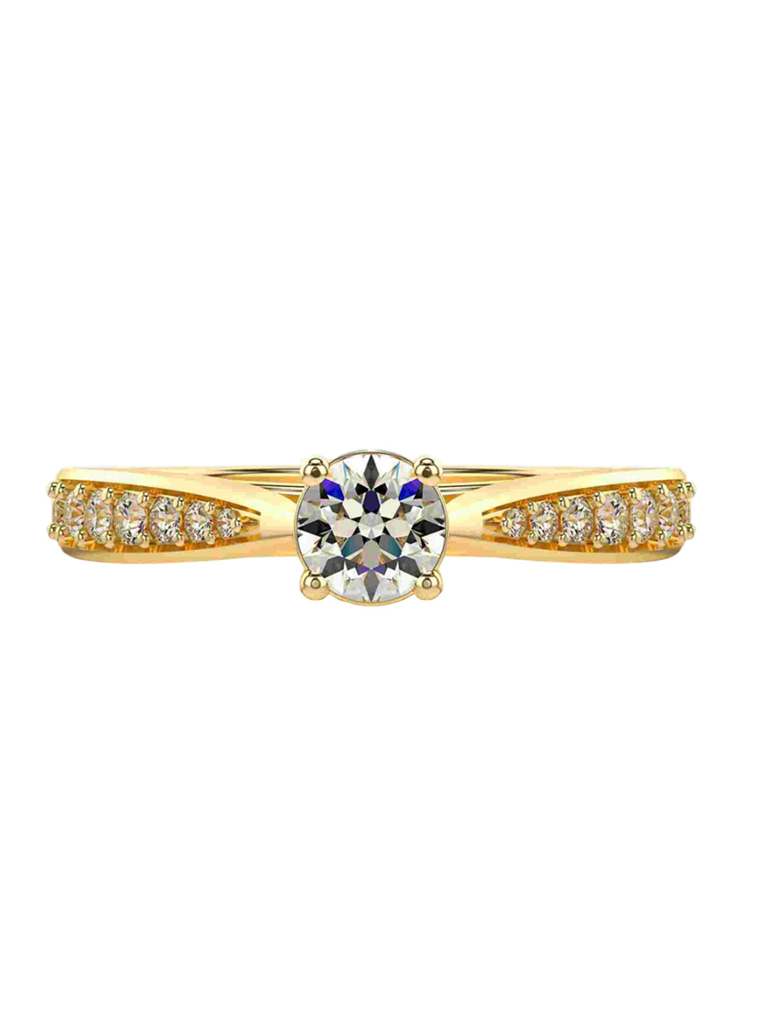 VALANOVA Women 18 Kt Yellow Gold Lab Grown 0.68 CT Diamond Rings 2.25 gm