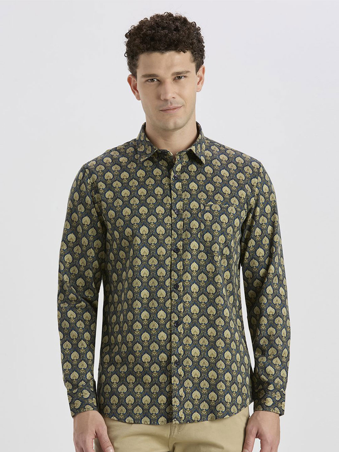 ROCKING SWAMY Men Regular Fit Ethnic Printed Cotton Shirt