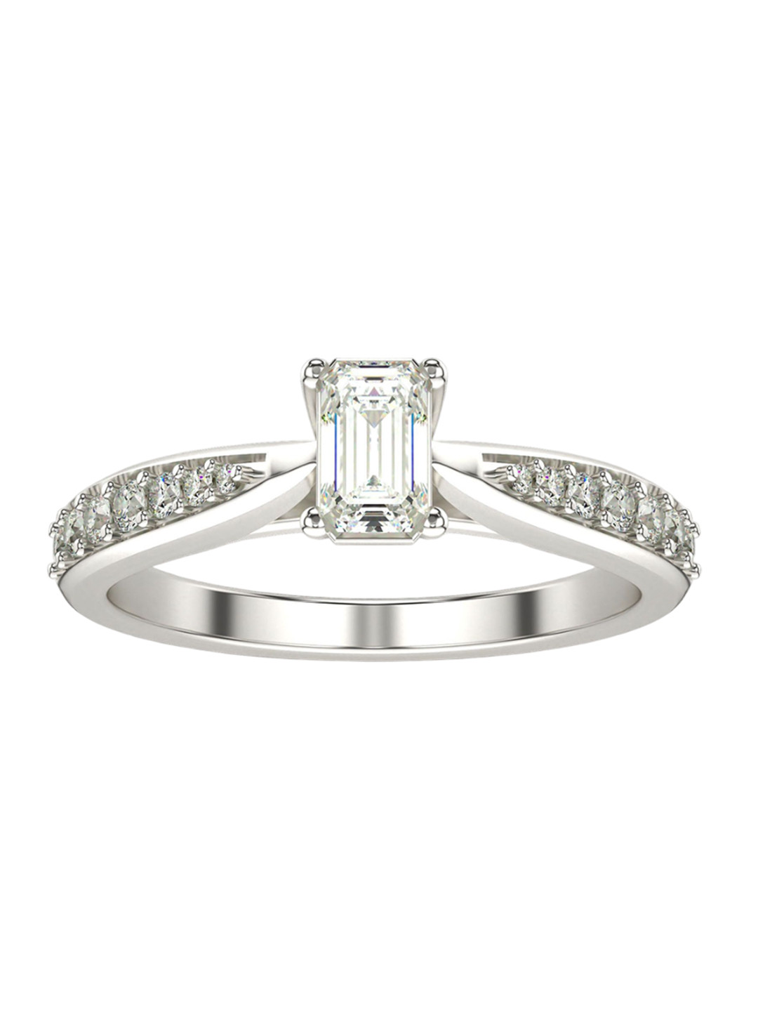 VALANOVA Women Sterling Silver Plated With Gold & Certified Lab Grown Diamond Ring 0.68ctS