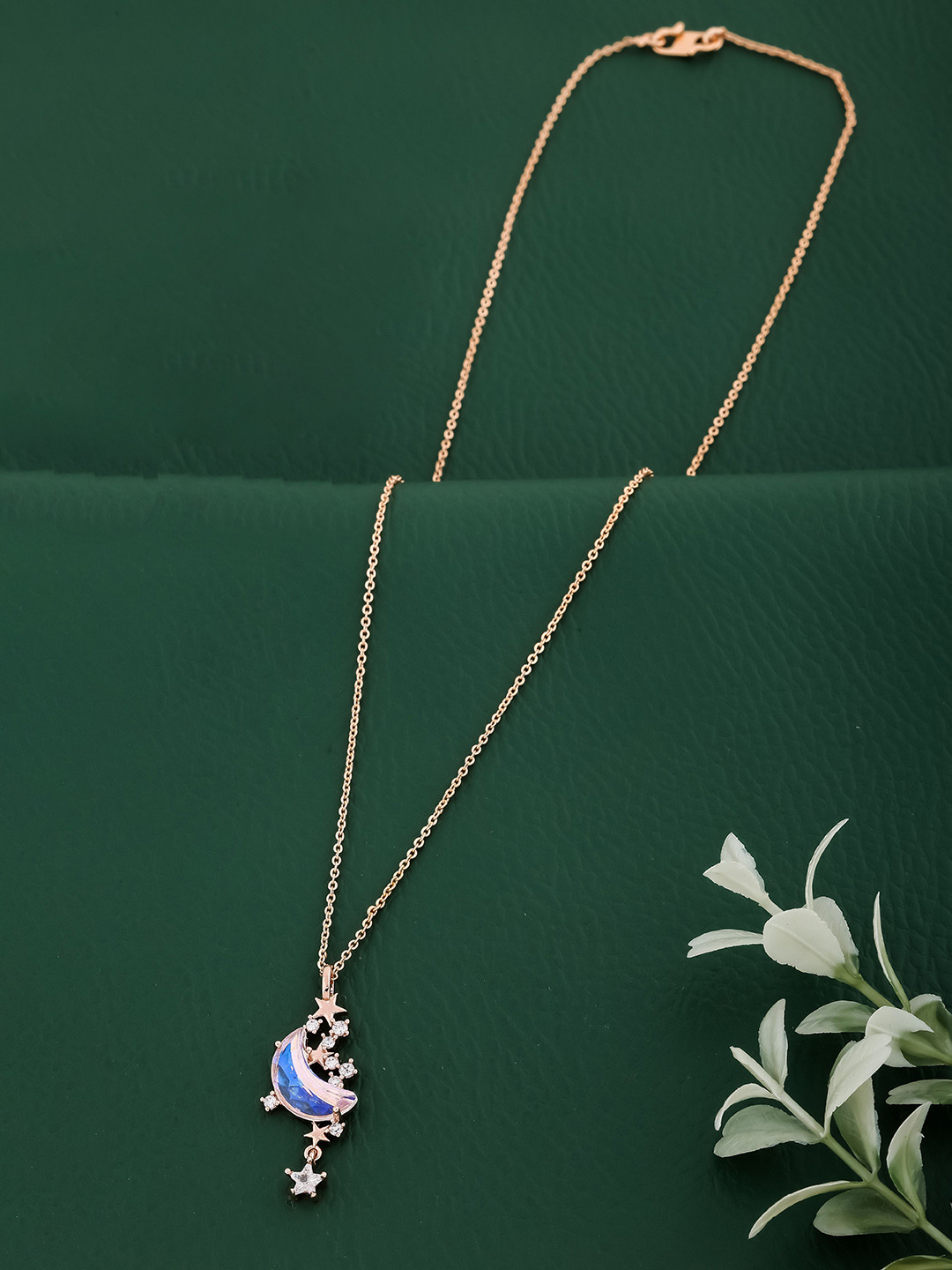 Wynona Gold-Plated Moon Star Pendants With Chain