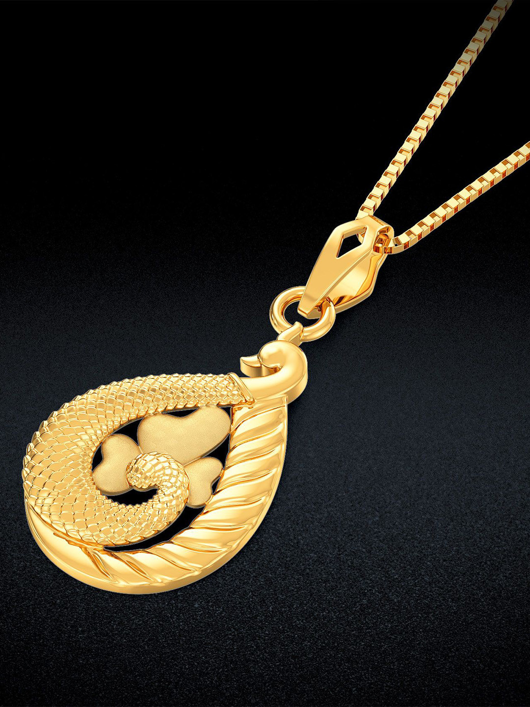 Joyalukkas Women 22 Kt Yellow Gold Dewdrop Blossom Gold Pendant