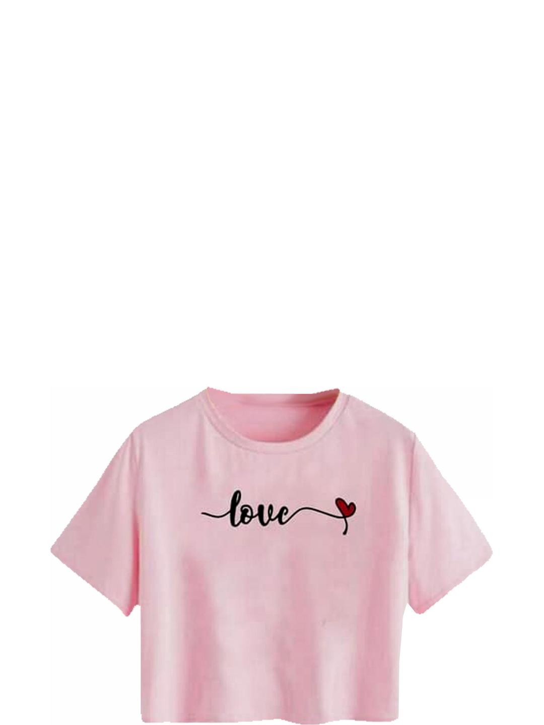 Girls Casual Cotton Blend Crop Top (Pink, Pack of 1)