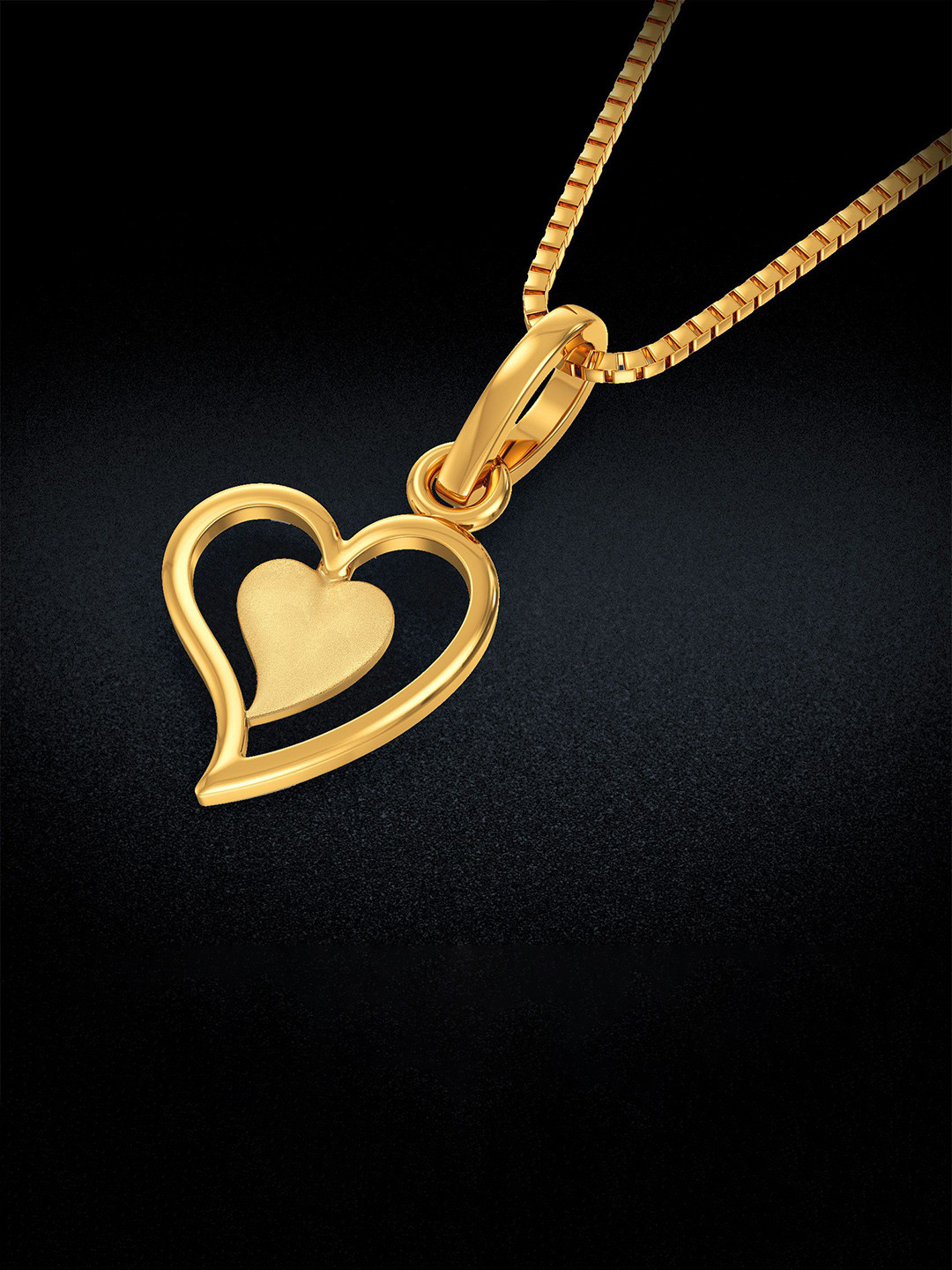 Joyalukkas Women Leaf Embrace Heart Gold Pendant
