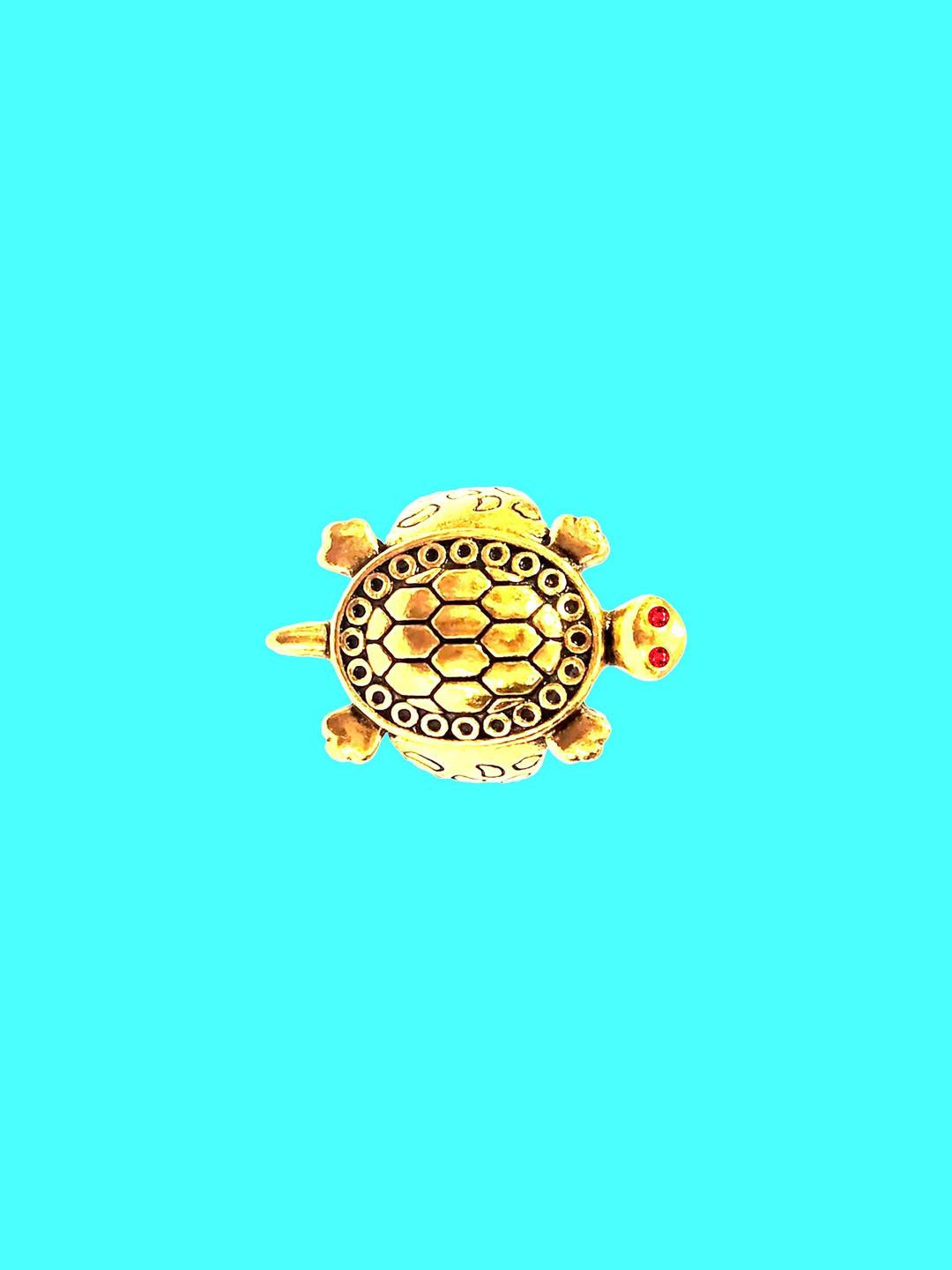 Dynamic Retail Global Tortoise Turtle Kachua Meru Ring for Men Women Boys Girl Vastu Fengshui Brass Gold Plated Ring ()