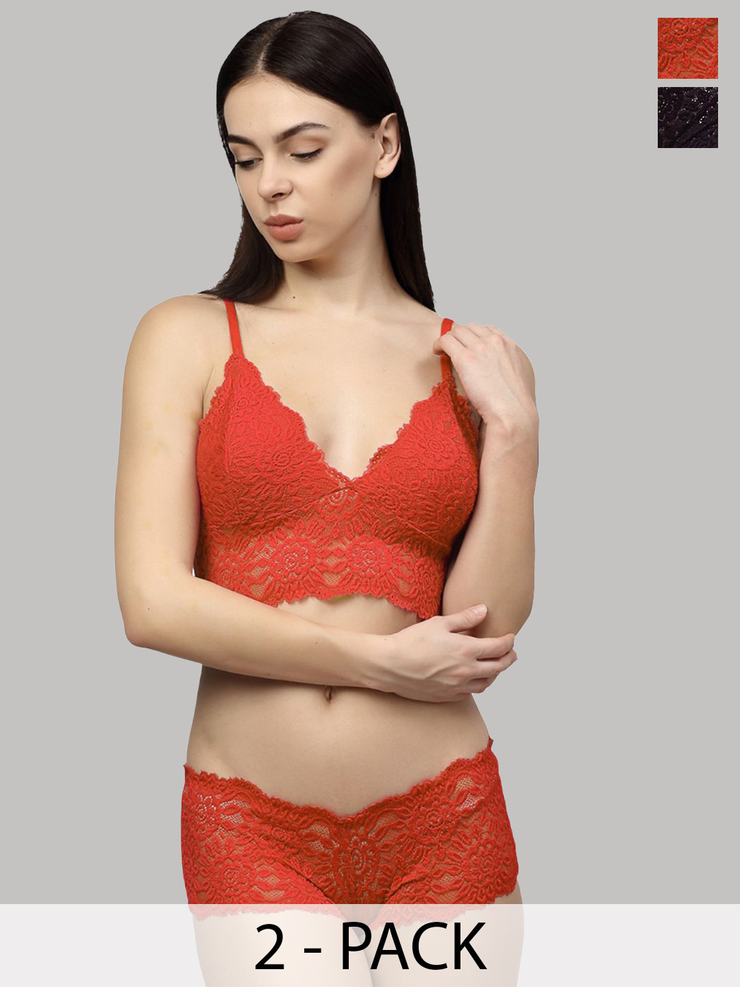 Samvar Pack Of 2 Non Padded Lingerie Sets A_Till-Set_R,B