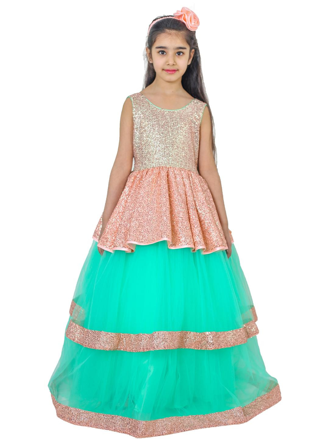 Shahina Fashion Girls Sequin Princess Long Dress