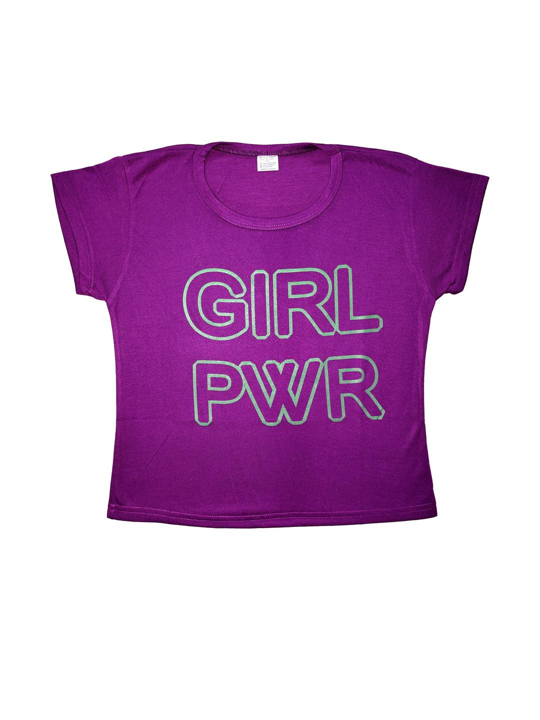 Girls Casual Cotton Blend Crop Top (Purple, Pack of 1)