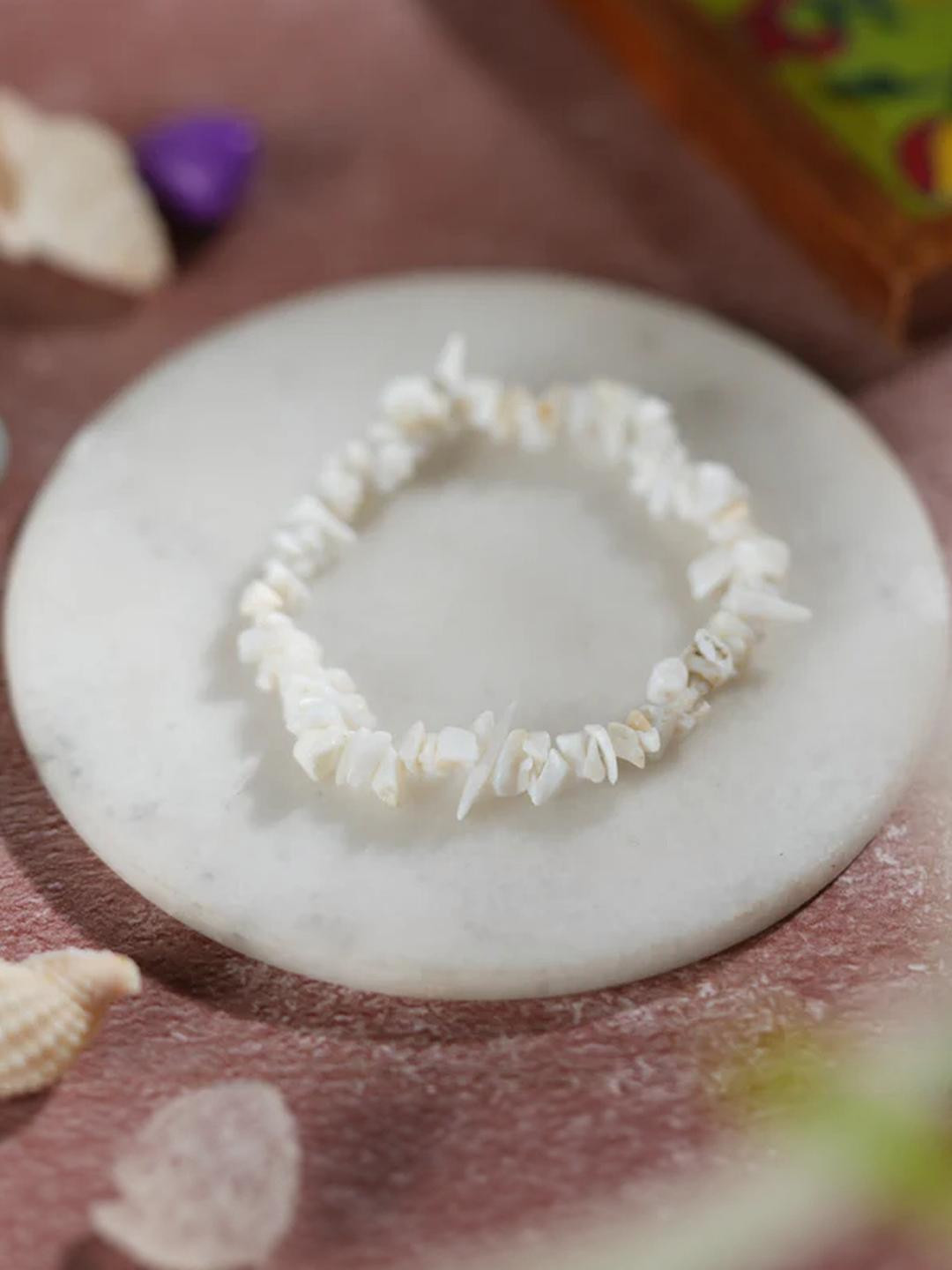 craftNyou Unisex White Opal Bracelet