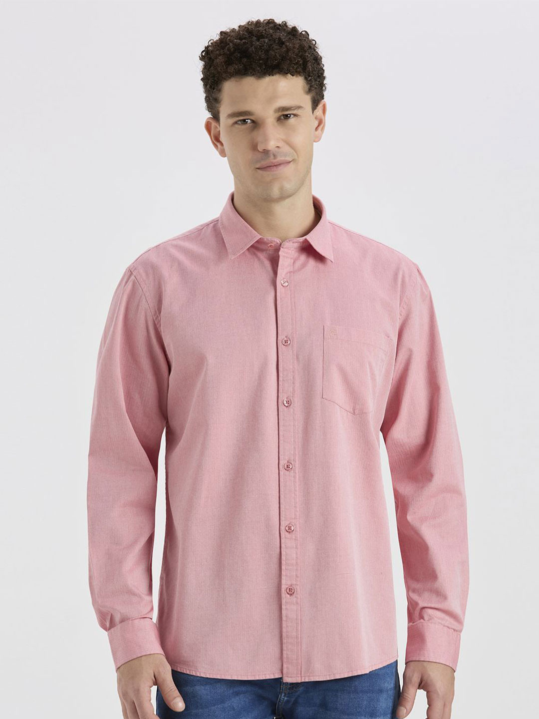 ROCKING SWAMY Men Spread Collar Cotton Casual Shirt