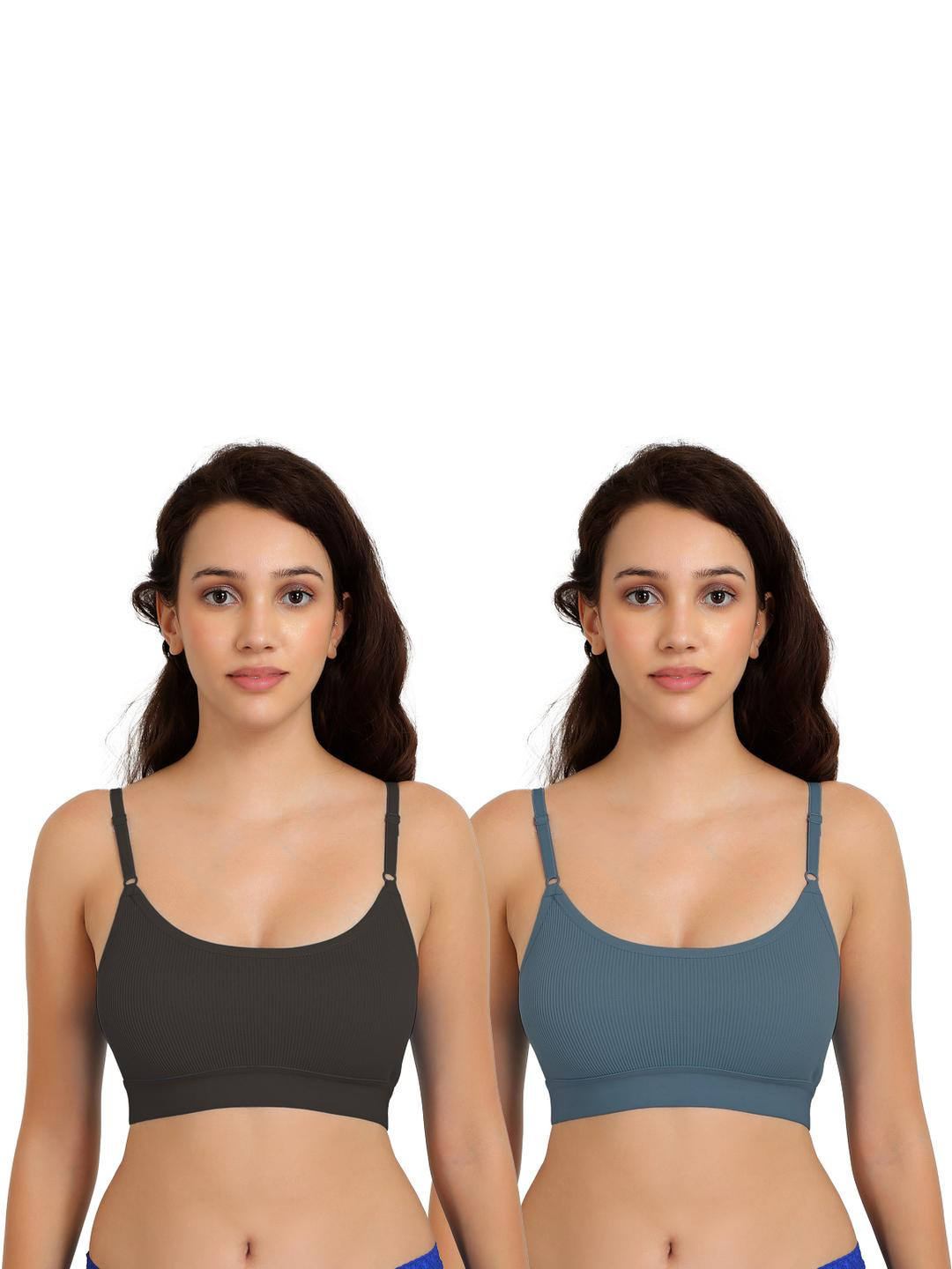 Women Cotton Black,Dark Green Non Padded Non-Wired Lingerie Bra Sport wear Gym Crop Tank Top