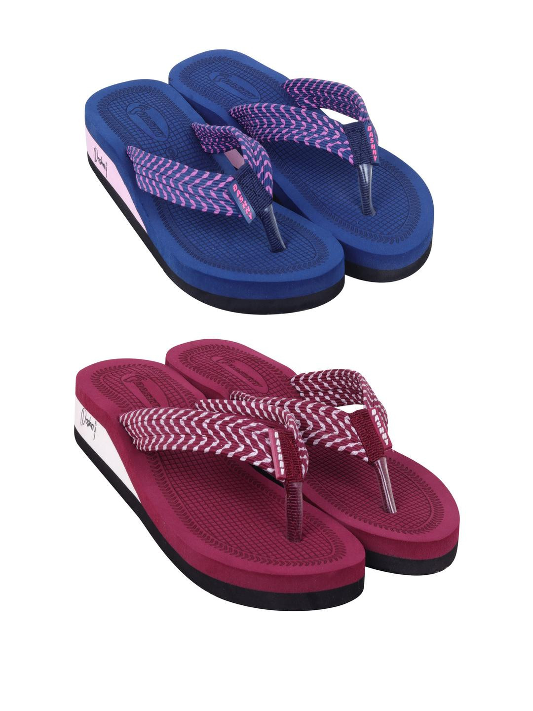 DASHNY Maroon Rubber Flip Flops