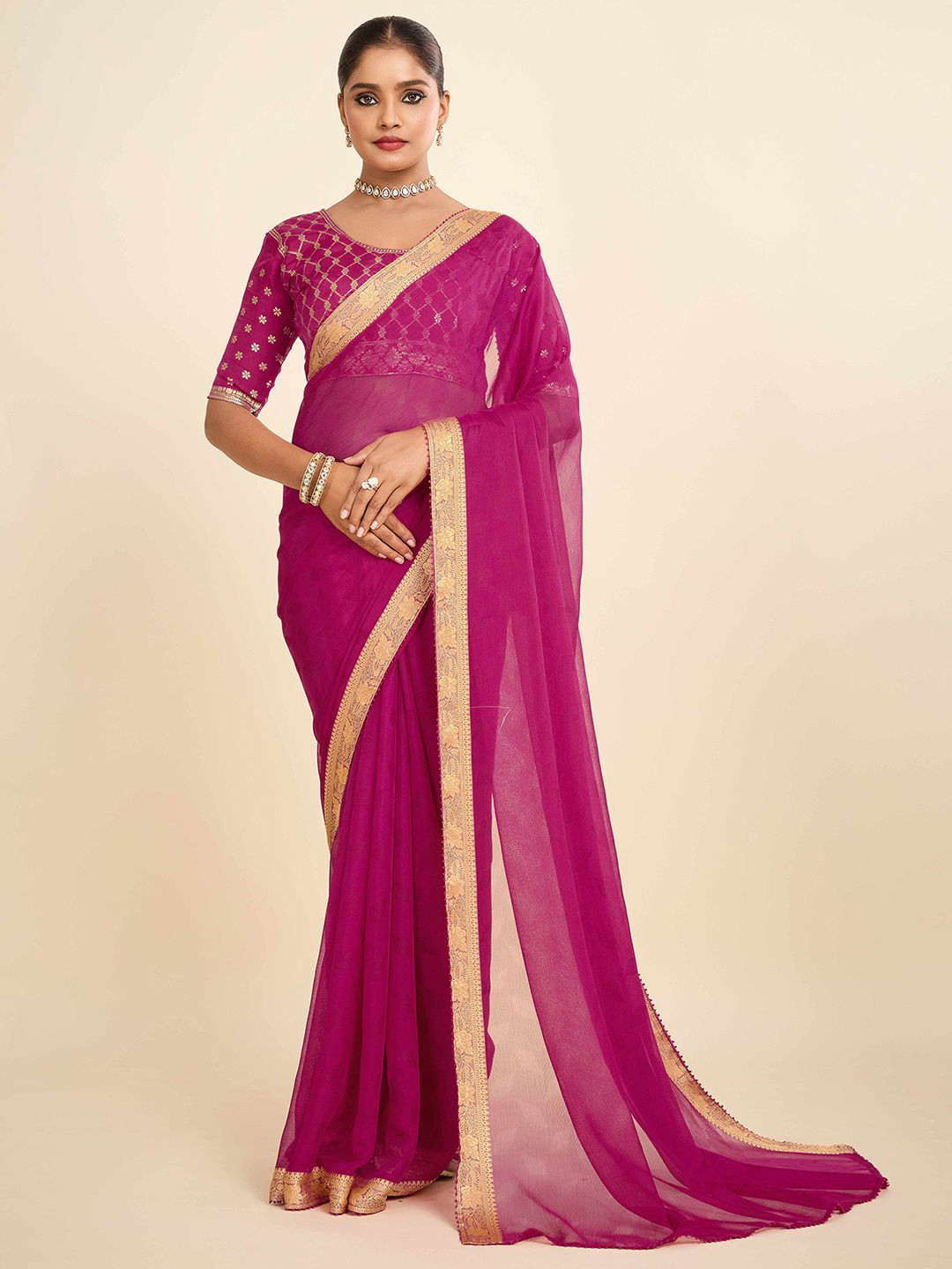 all about you Saree With Unstiched Blouse